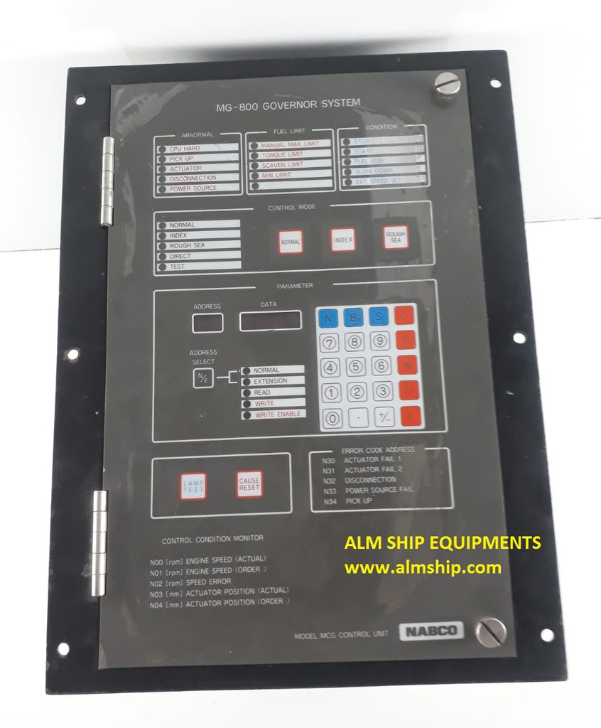 NABCO MG800 GOVERNOR SYSTEM MCG CONTROL UNIT ALM SHIP EQUIPMENTS